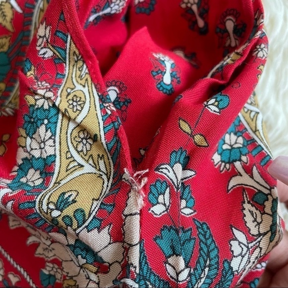 Band of Gypsies Dress Festival Boho Crochet Back Paisley Red S - Picture 8 of 8